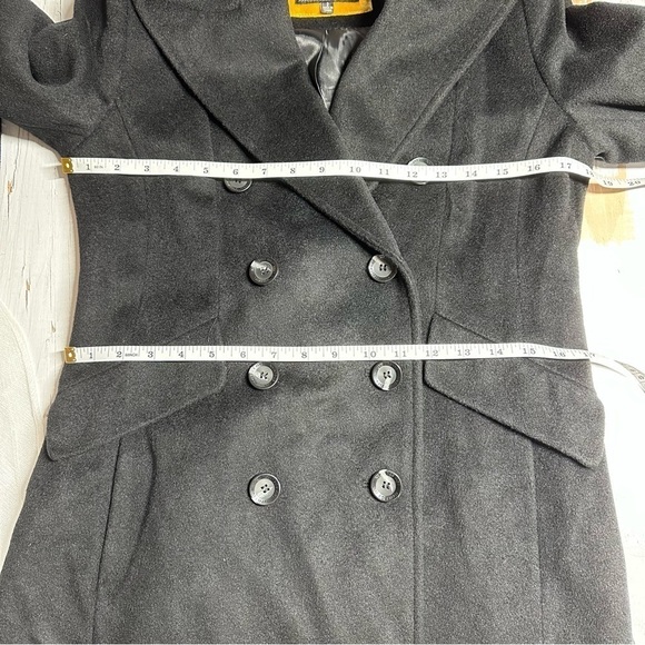 Sam Edelman Wool Blend Double Breasted Black Coat Jacket size 2 - Picture 6 of 7